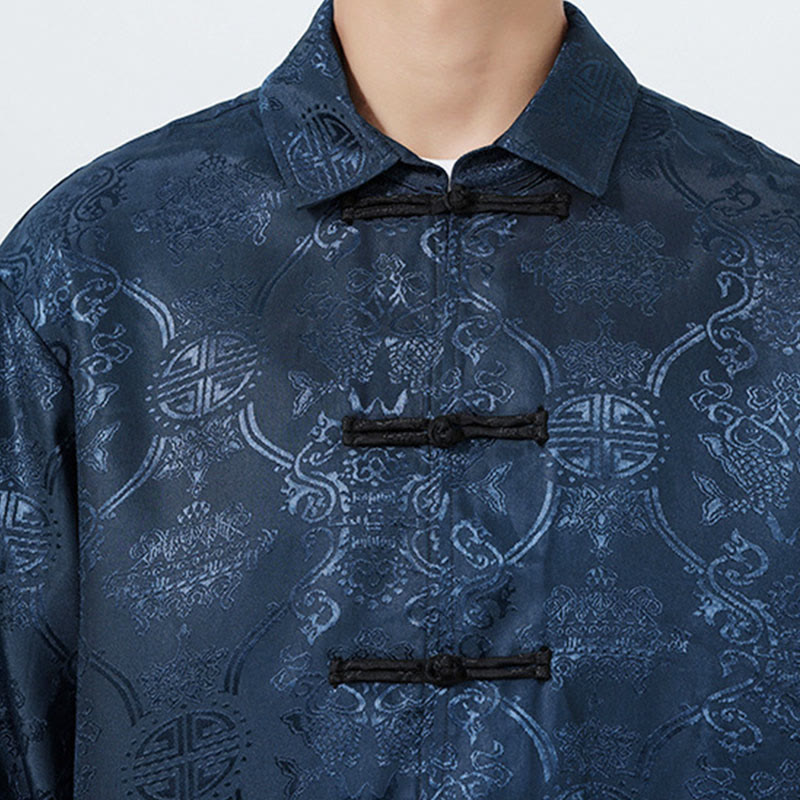 Breathable Jacquard Slim Fit Tang Meditation Jacket