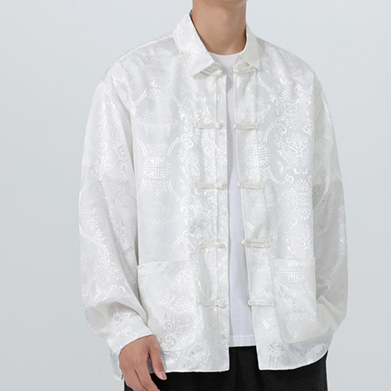 Breathable Jacquard Slim Fit Tang Meditation Jacket