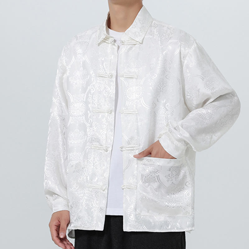 Breathable Jacquard Slim Fit Tang Meditation Jacket