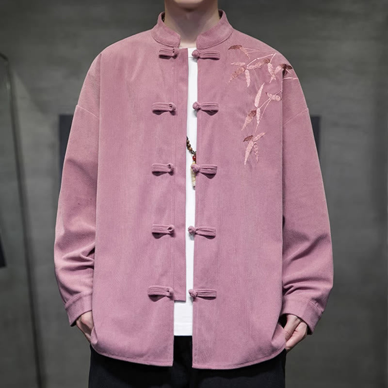 Tactile Cotton Corduroy Stand Collar Men's Meditation Jacket