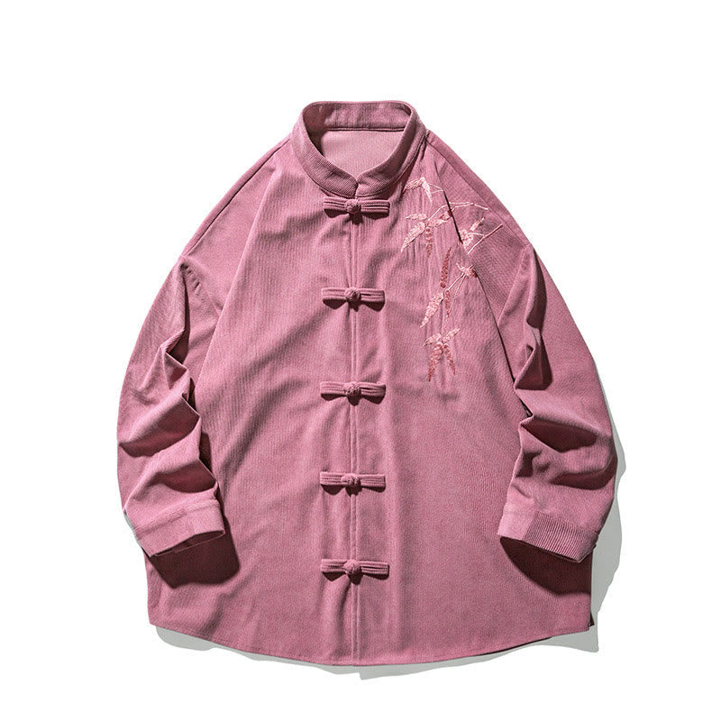 Tactile Cotton Corduroy Stand Collar Men's Meditation Jacket
