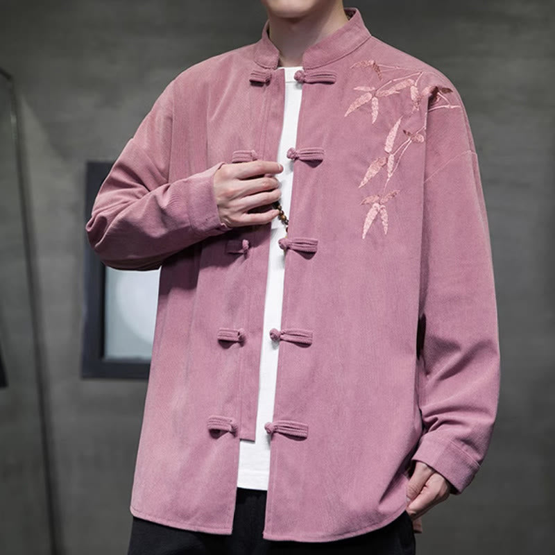Tactile Cotton Corduroy Stand Collar Men's Meditation Jacket