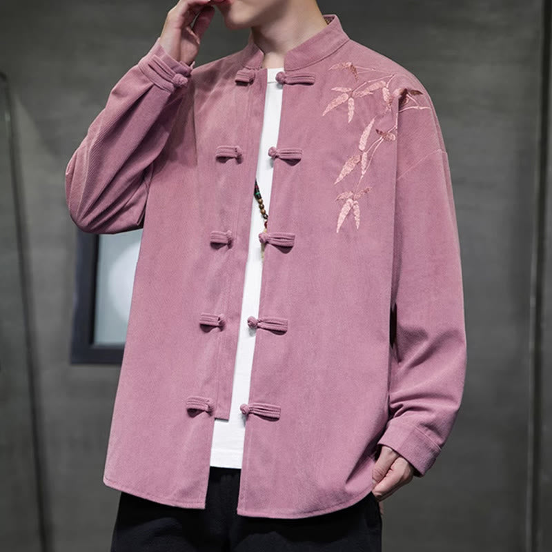 Tactile Cotton Corduroy Stand Collar Men's Meditation Jacket