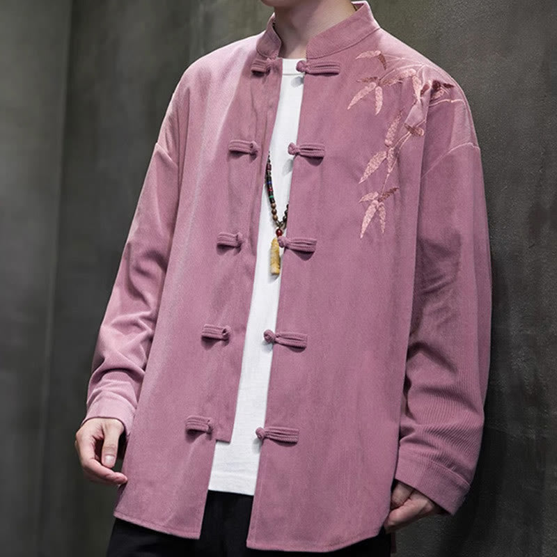 Tactile Cotton Corduroy Stand Collar Men's Meditation Jacket