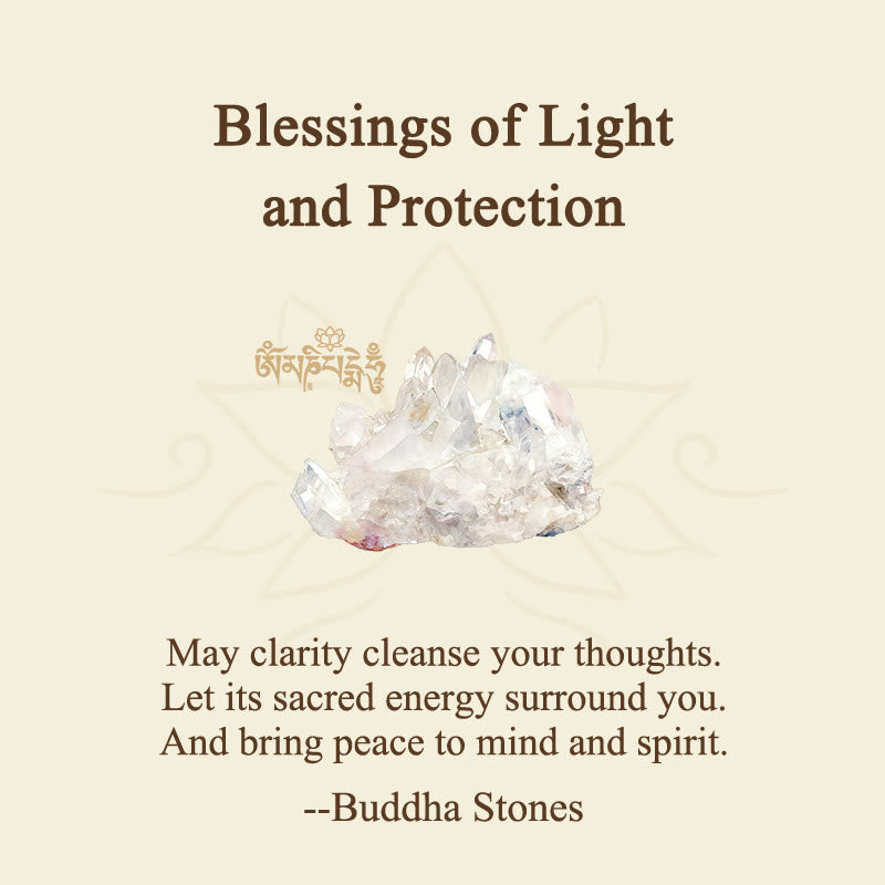 "Blessings of Light and Protection" White Crystal Bracelet Includes Gift Message Card