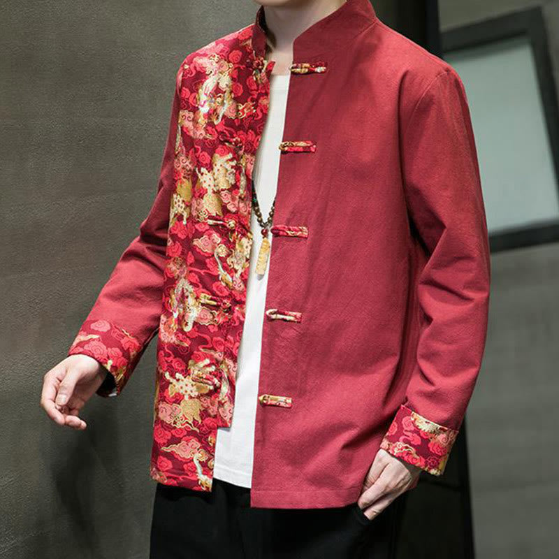 Tactile Cotton Stand-Collar Frog-Button Meditation Jacket