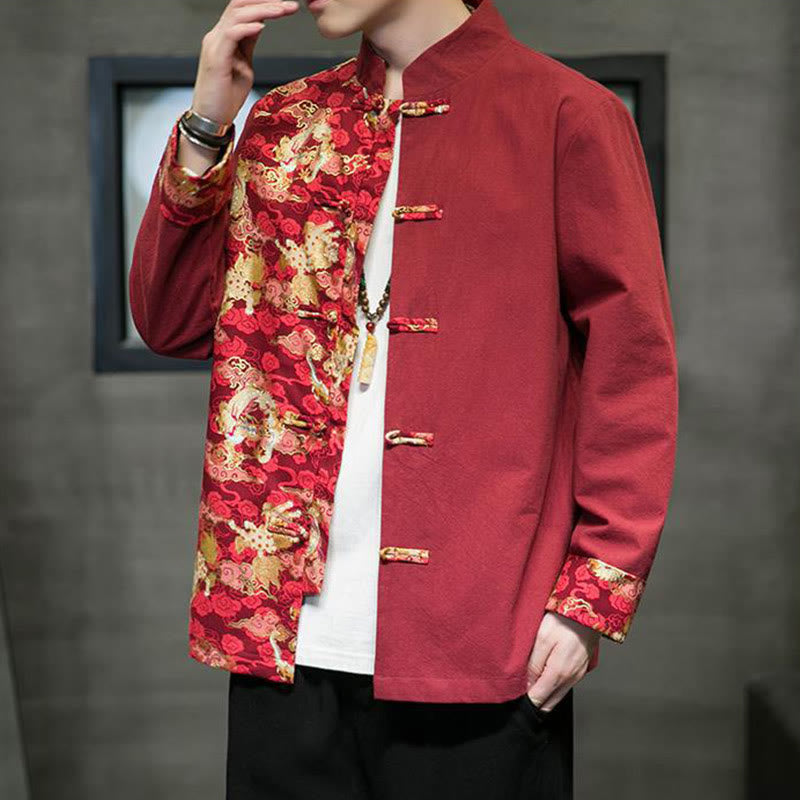 Tactile Cotton Stand-Collar Frog-Button Meditation Jacket