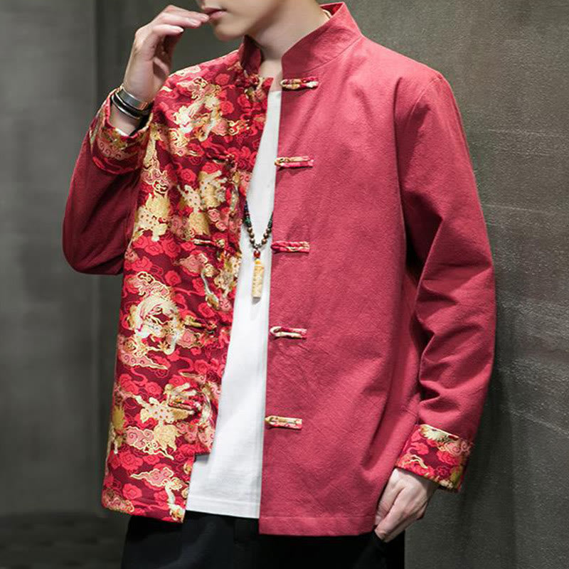 Tactile Cotton Stand-Collar Frog-Button Meditation Jacket