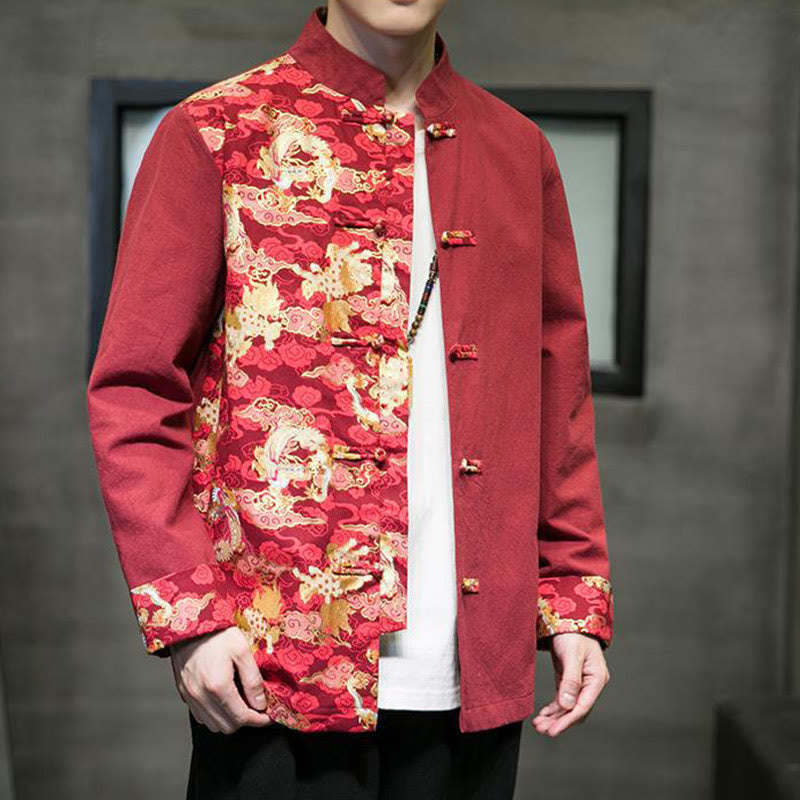 Tactile Cotton Stand-Collar Frog-Button Meditation Jacket