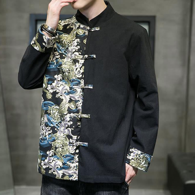 Tactile Cotton Stand-Collar Frog-Button Meditation Jacket