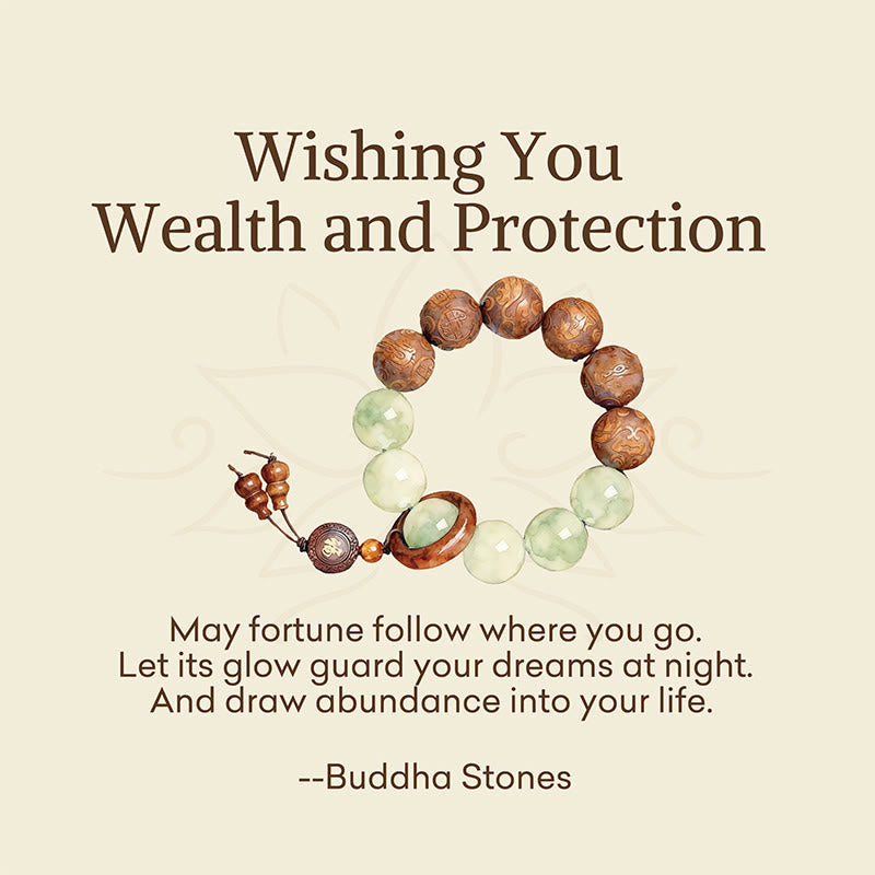 "Wishing You Wealth and Protection" Sappan Wood Bracelet Includes Gift Message Card