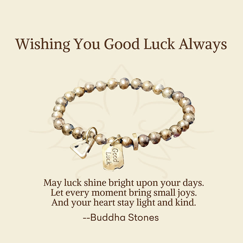 "Wishing You Good Luck Always" Pure Copper Brass Bracelet Includes Gift Message Card