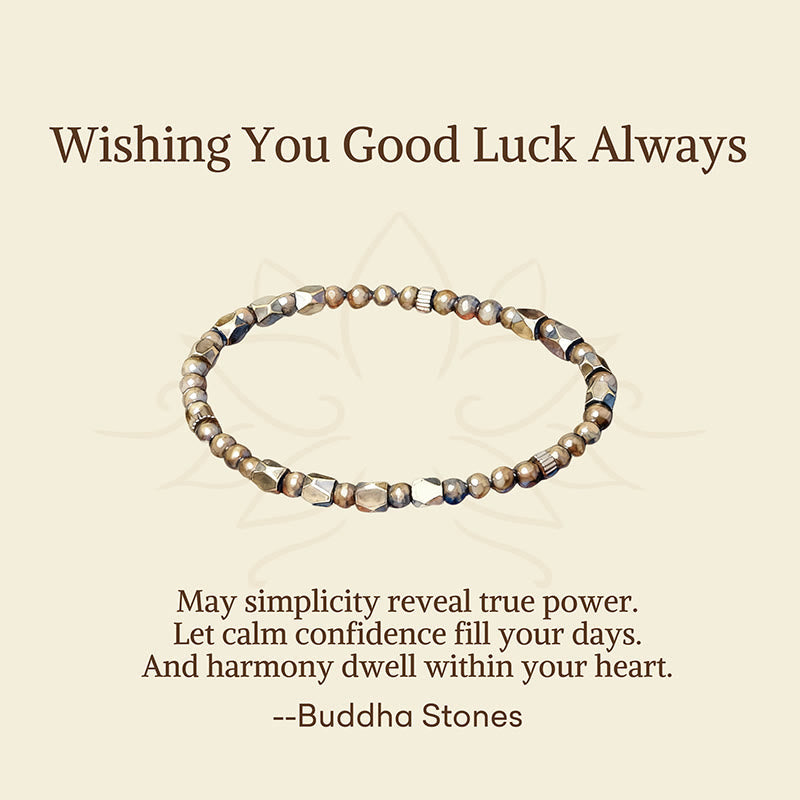 "Wishing You Balance and Strength" Brass Beads Bracelet Includes Gift Message Card