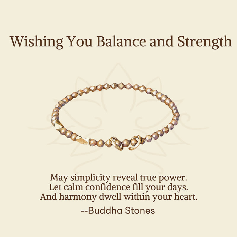 "Wishing You Balance and Strength" Brass Bracelet Includes Gift Message Card