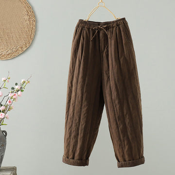 Breathable Cotton Slim-Fit Carrot Ankle-Length Meditation Pants