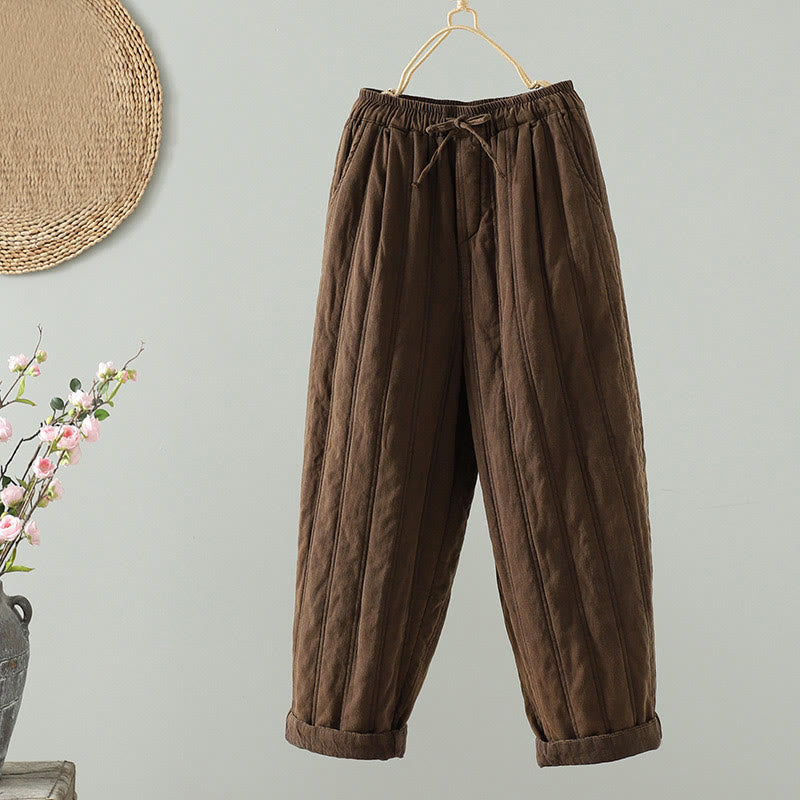 Breathable Cotton Slim-Fit Carrot Ankle-Length Meditation Pants