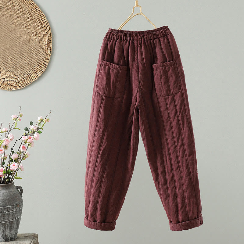 Breathable Cotton Slim-Fit Carrot Ankle-Length Meditation Pants