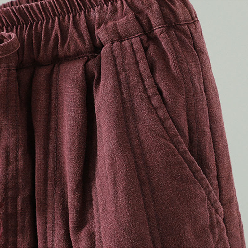 Breathable Cotton Slim-Fit Carrot Ankle-Length Meditation Pants