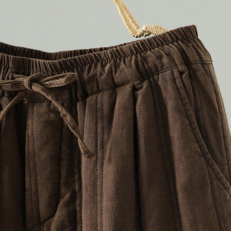 Breathable Cotton Slim-Fit Carrot Ankle-Length Meditation Pants