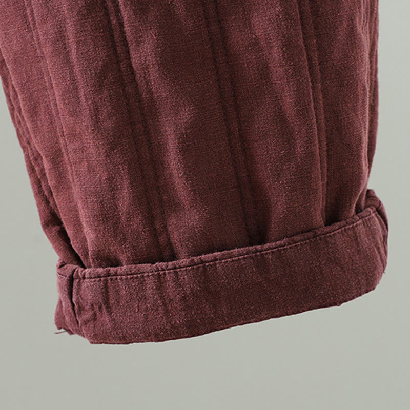 Breathable Cotton Slim-Fit Carrot Ankle-Length Meditation Pants