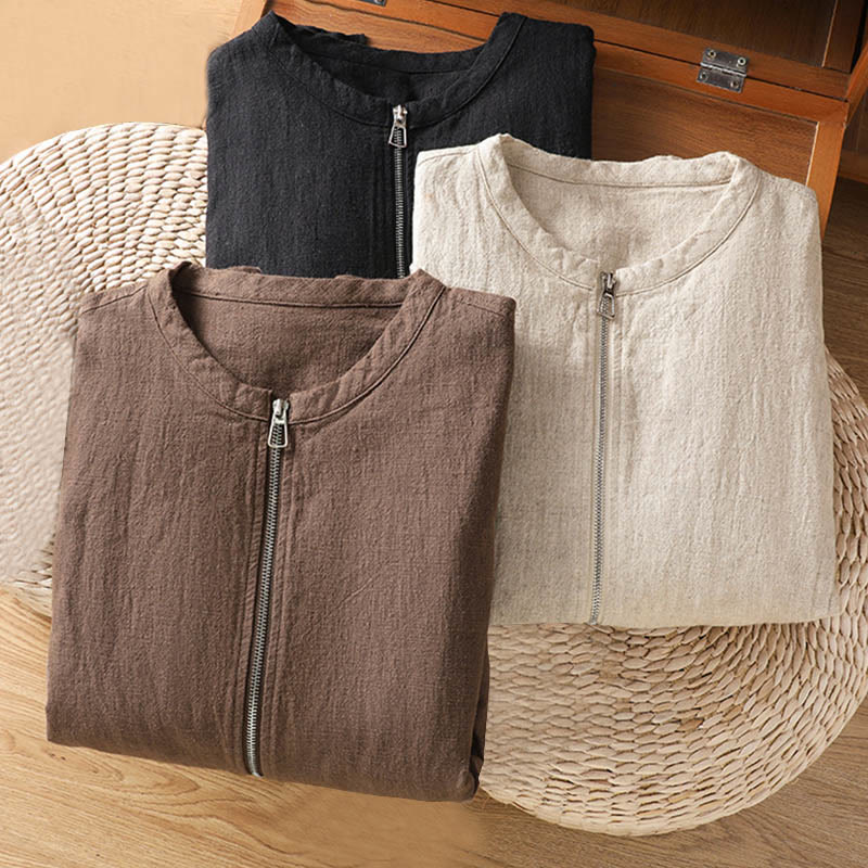 Women's Cotton Zipper Design Double Layer Long Sleeve Jacket With Pockets