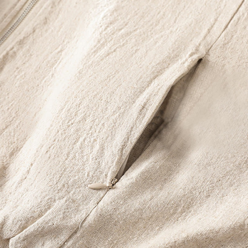 Women's Cotton Zipper Design Double Layer Long Sleeve Jacket With Pockets