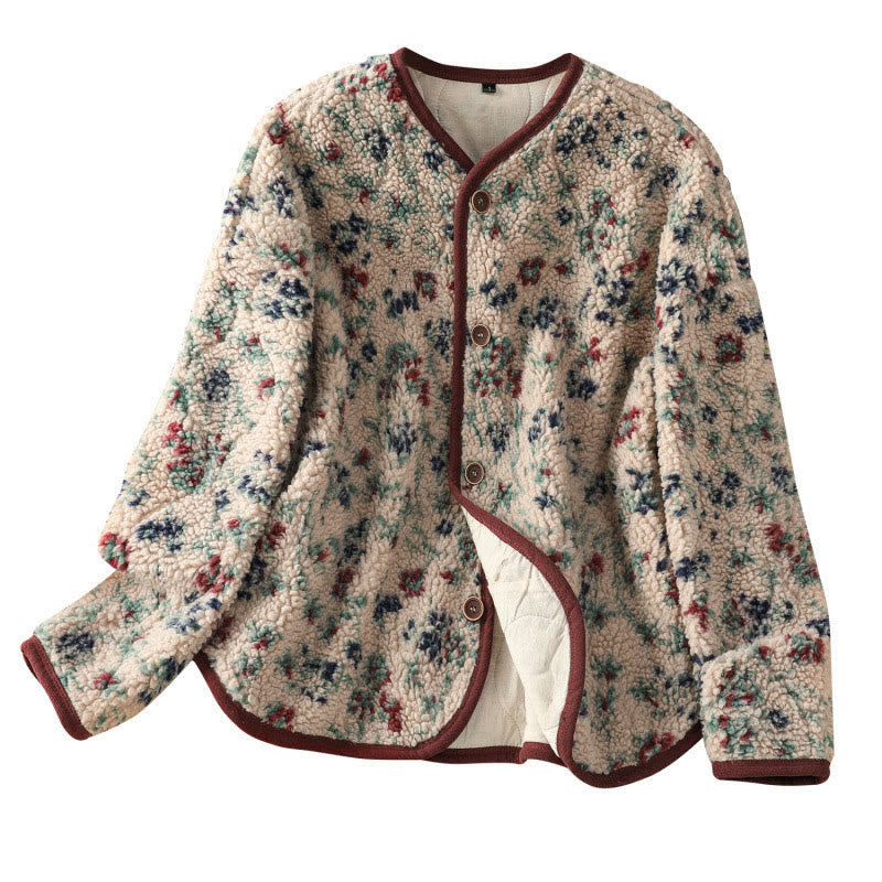 Tactile Cotton Buttoned Thermal Meditation Jacket