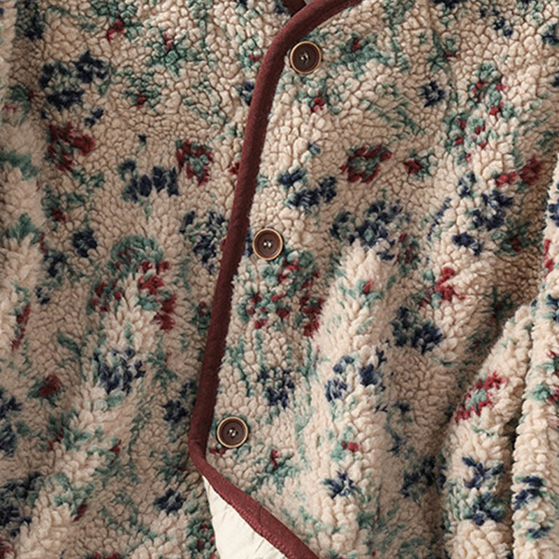 Tactile Cotton Buttoned Thermal Meditation Jacket