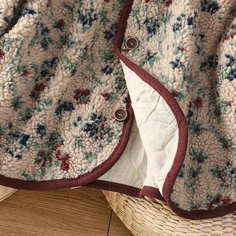 Tactile Cotton Buttoned Thermal Meditation Jacket