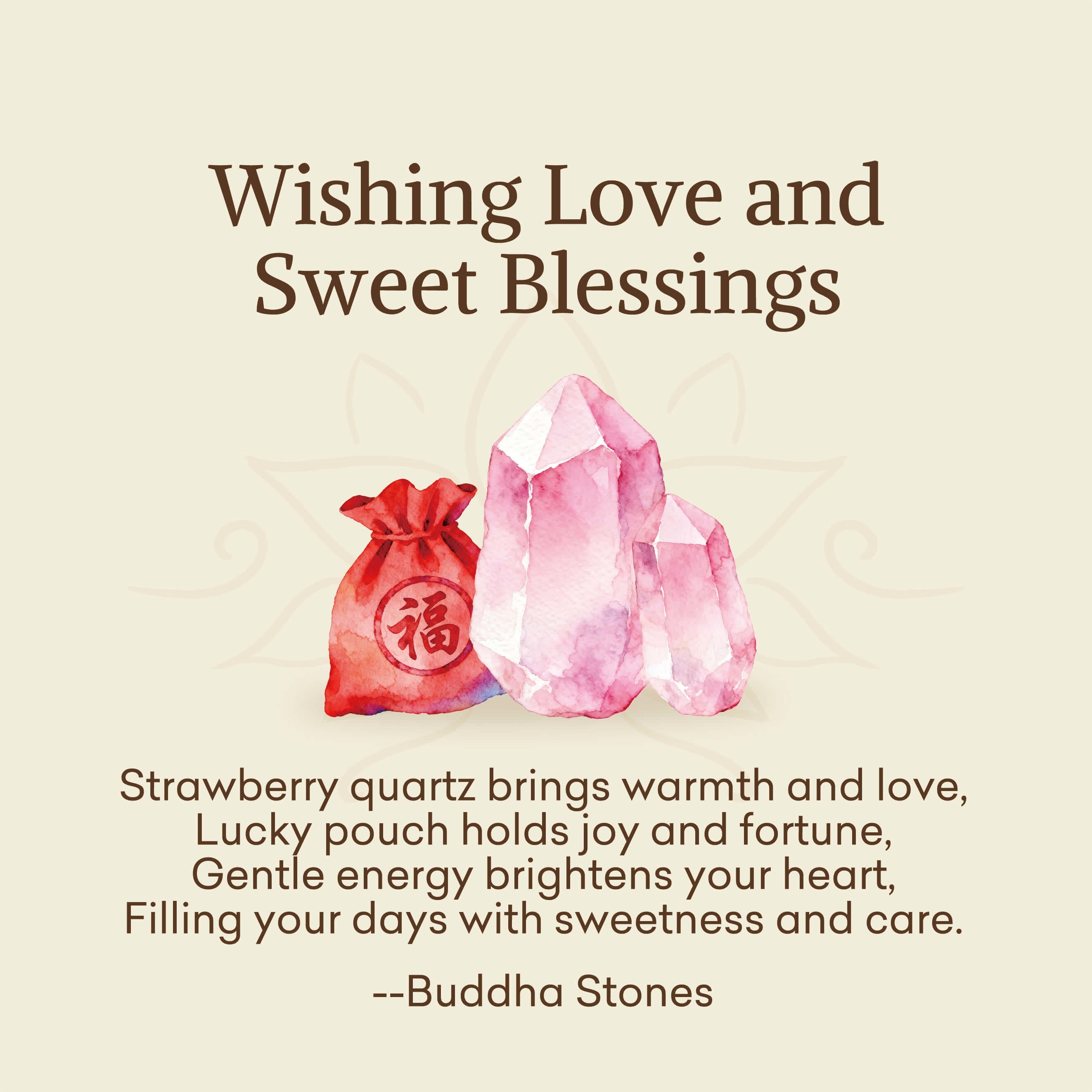 "Wishing Love and Sweet Blessings" Quartz Bracelet Includes Gift Message Card