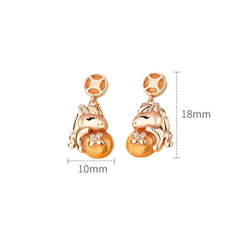 925 Sterling Silver Year Of The Horse Coins Design Blessing Necklace Pendant