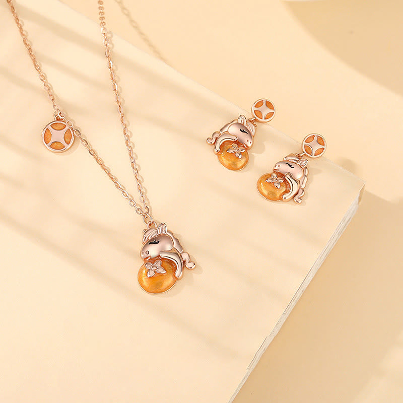 925 Sterling Silver Year Of The Horse Coins Design Blessing Necklace Pendant