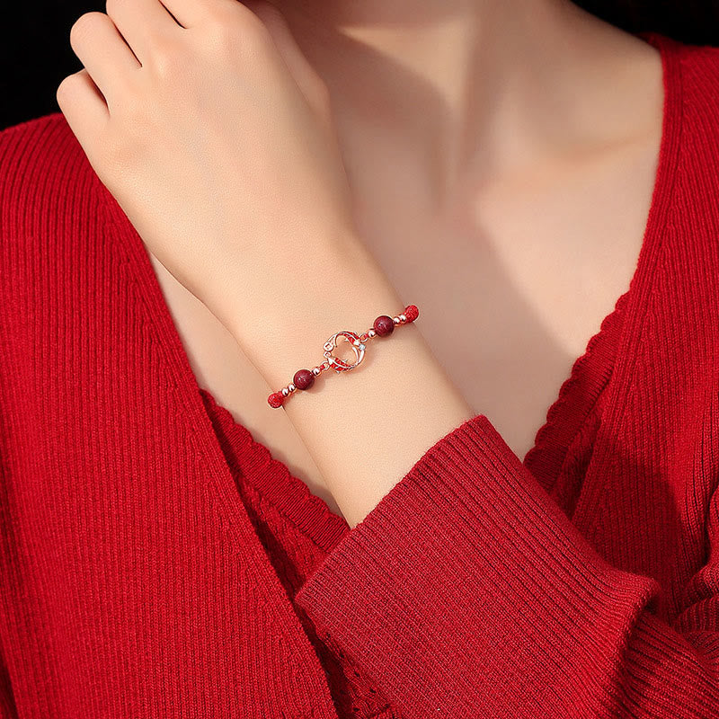 18k Gold Plated Sterling Silver Koi Fish Cinnabar Red String Connection Jewelry