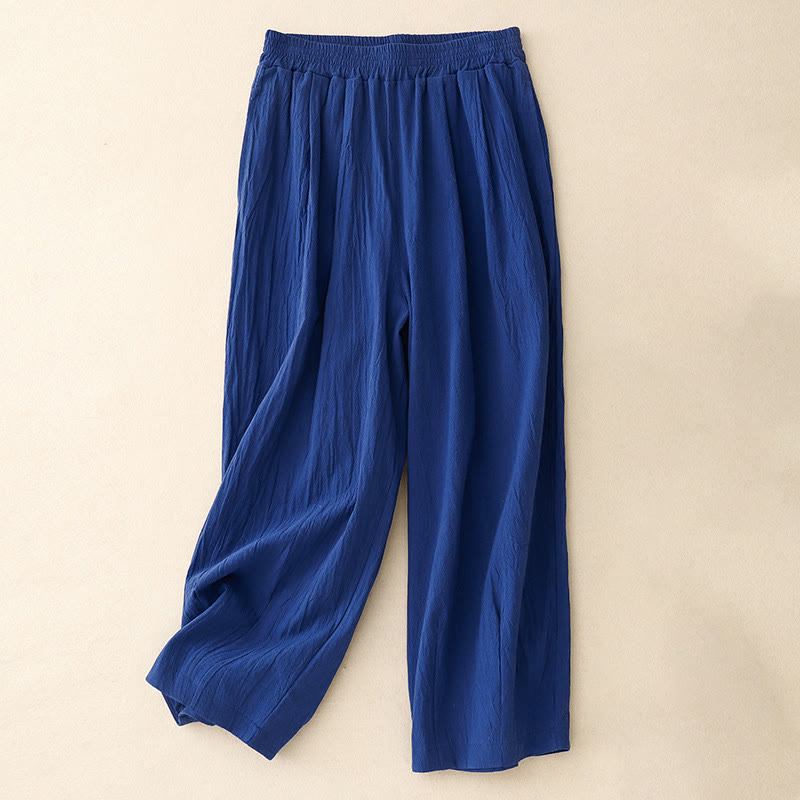 Breathable Cotton Cropped Tapered Daily Grounding Pants