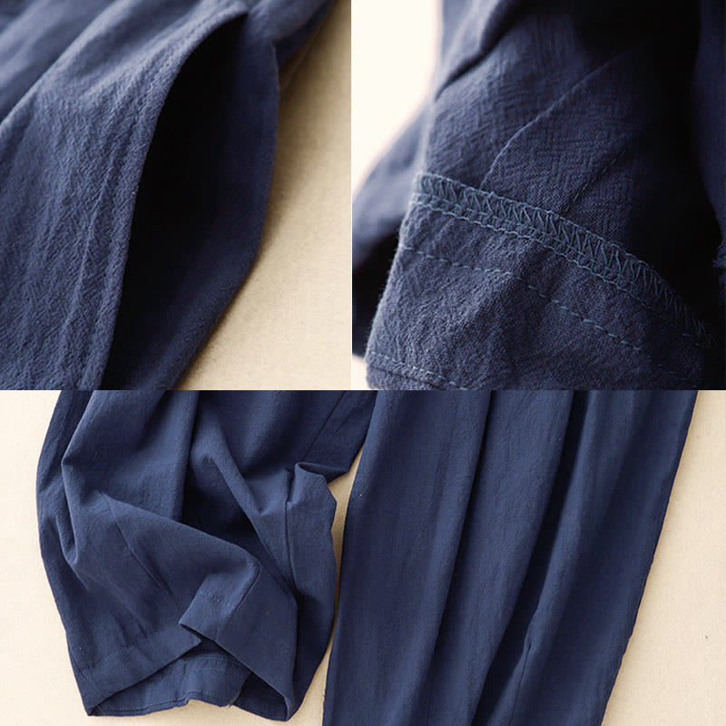 Breathable Cotton Cropped Tapered Daily Grounding Pants