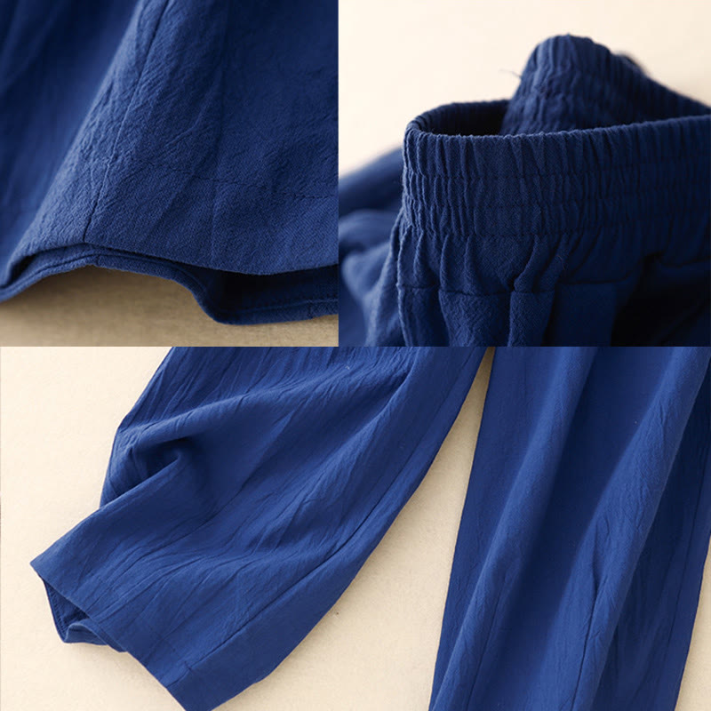 Breathable Cotton Cropped Tapered Daily Grounding Pants