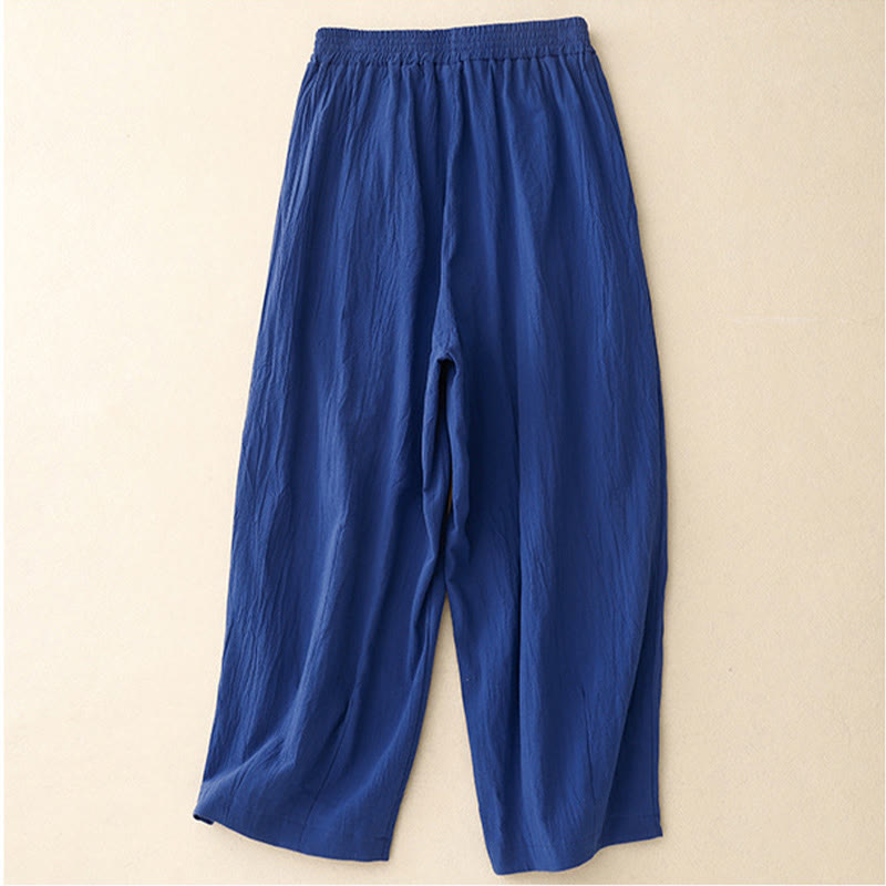 Breathable Cotton Cropped Tapered Daily Grounding Pants