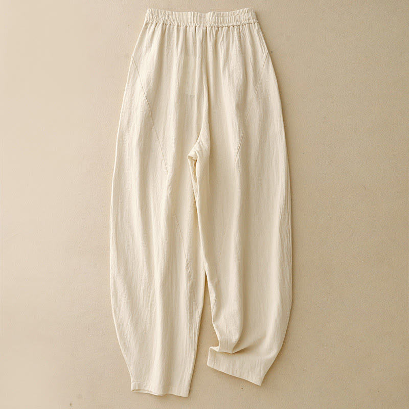 Fall Solid Color Patchwork Simple Design Women's Wide Leg Pants With Pockets