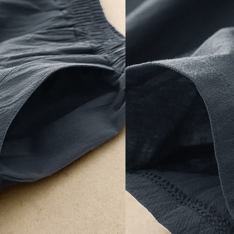 Fall Solid Color Patchwork Simple Design Women's Wide Leg Pants With Pockets