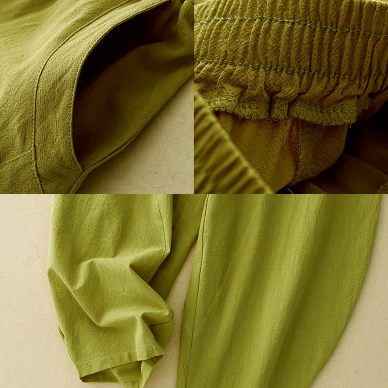 Fall Solid Color Patchwork Simple Design Women's Wide Leg Pants With Pockets