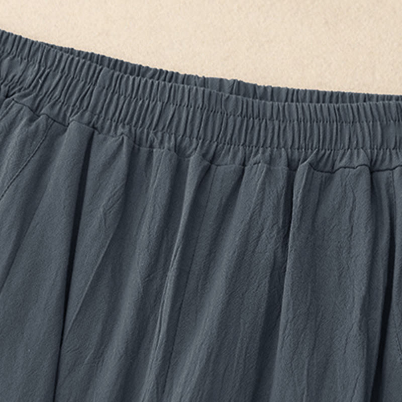 Fall Solid Color Patchwork Simple Design Women's Wide Leg Pants With Pockets