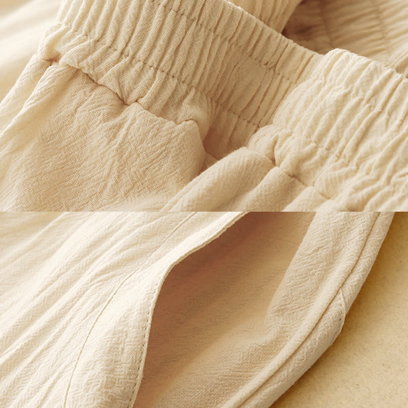 Fall Solid Color Patchwork Simple Design Women's Wide Leg Pants With Pockets