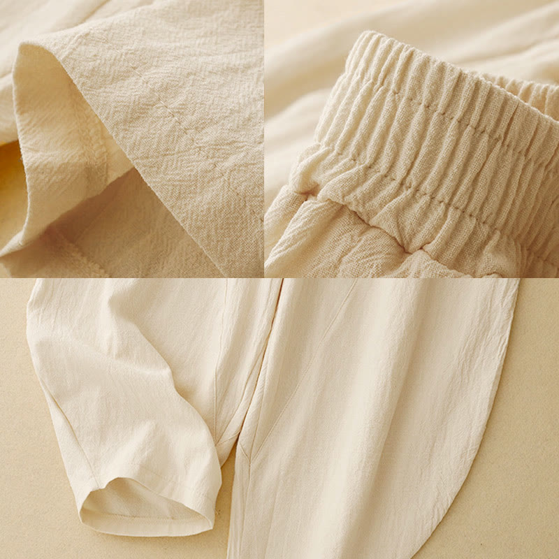 Fall Solid Color Patchwork Simple Design Women's Wide Leg Pants With Pockets