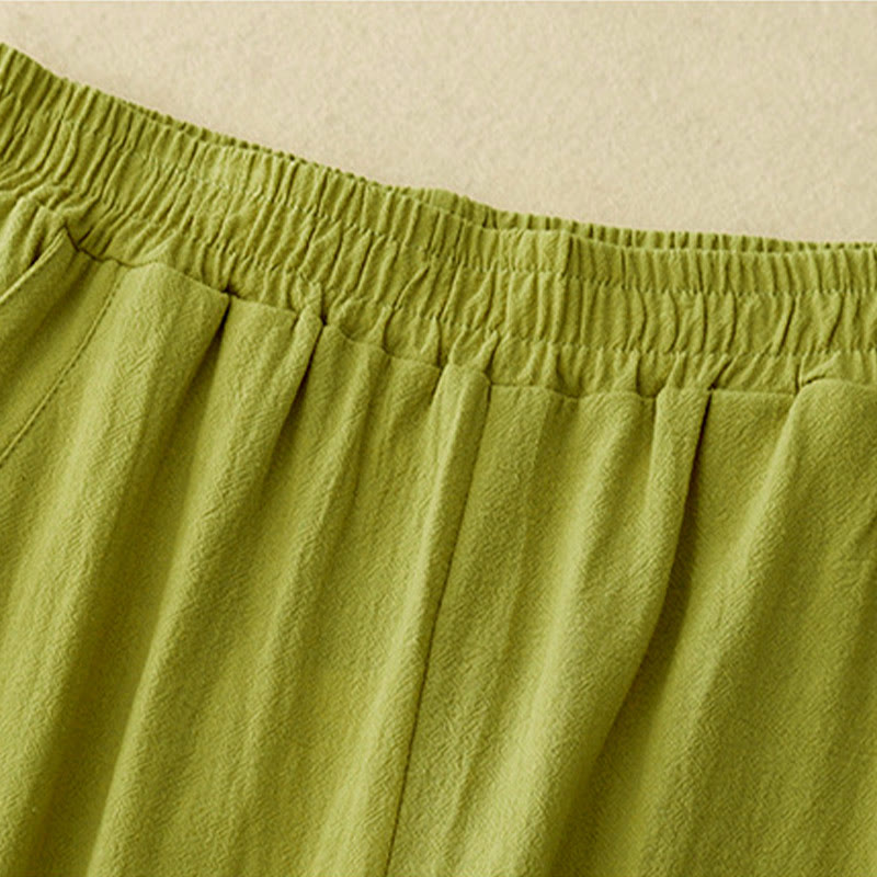 Fall Solid Color Patchwork Simple Design Women's Wide Leg Pants With Pockets