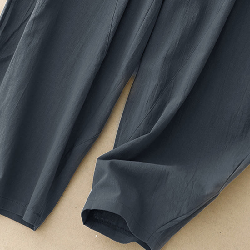 Fall Solid Color Patchwork Simple Design Women's Wide Leg Pants With Pockets