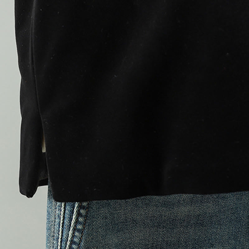 White Flower Embroidery Pattern Women's Sleeveless Vest Waistcoat