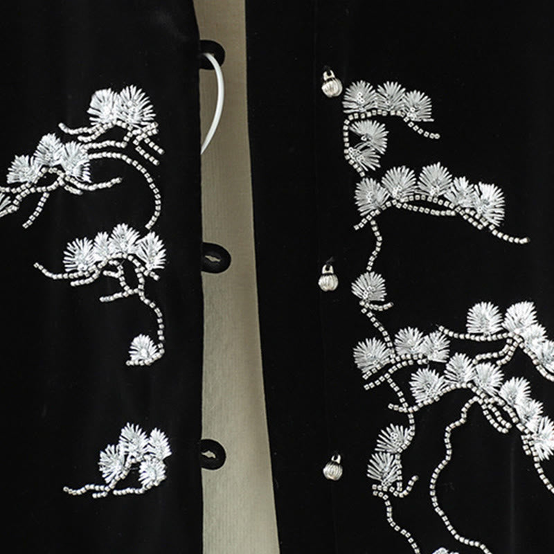 White Flower Embroidery Pattern Women's Sleeveless Vest Waistcoat