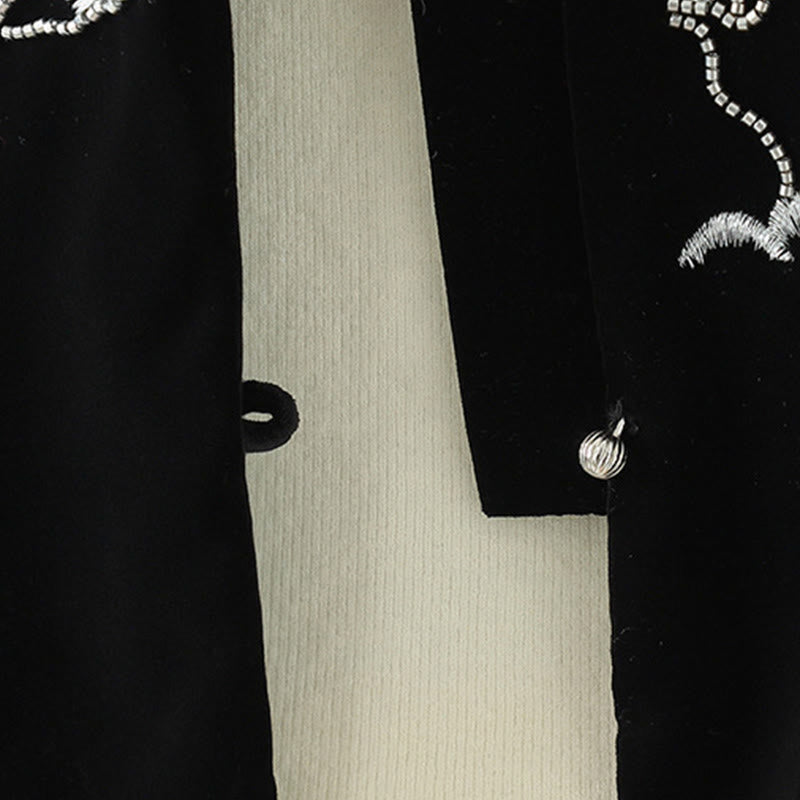 White Flower Embroidery Pattern Women's Sleeveless Vest Waistcoat