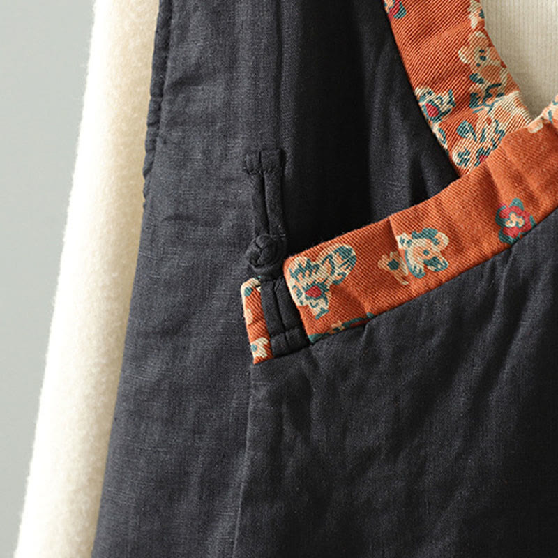 Tactile Cotton Floral Frog-Button Meditation Waistcoat