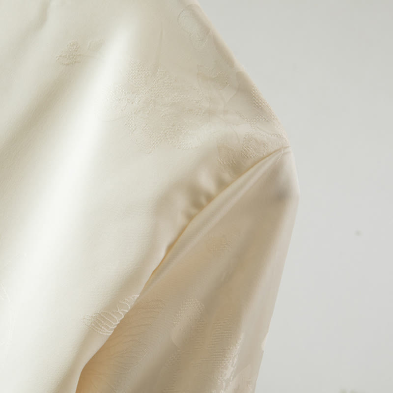 Thick Fabric Stand-Collar Frog-Button Meditation Jacket